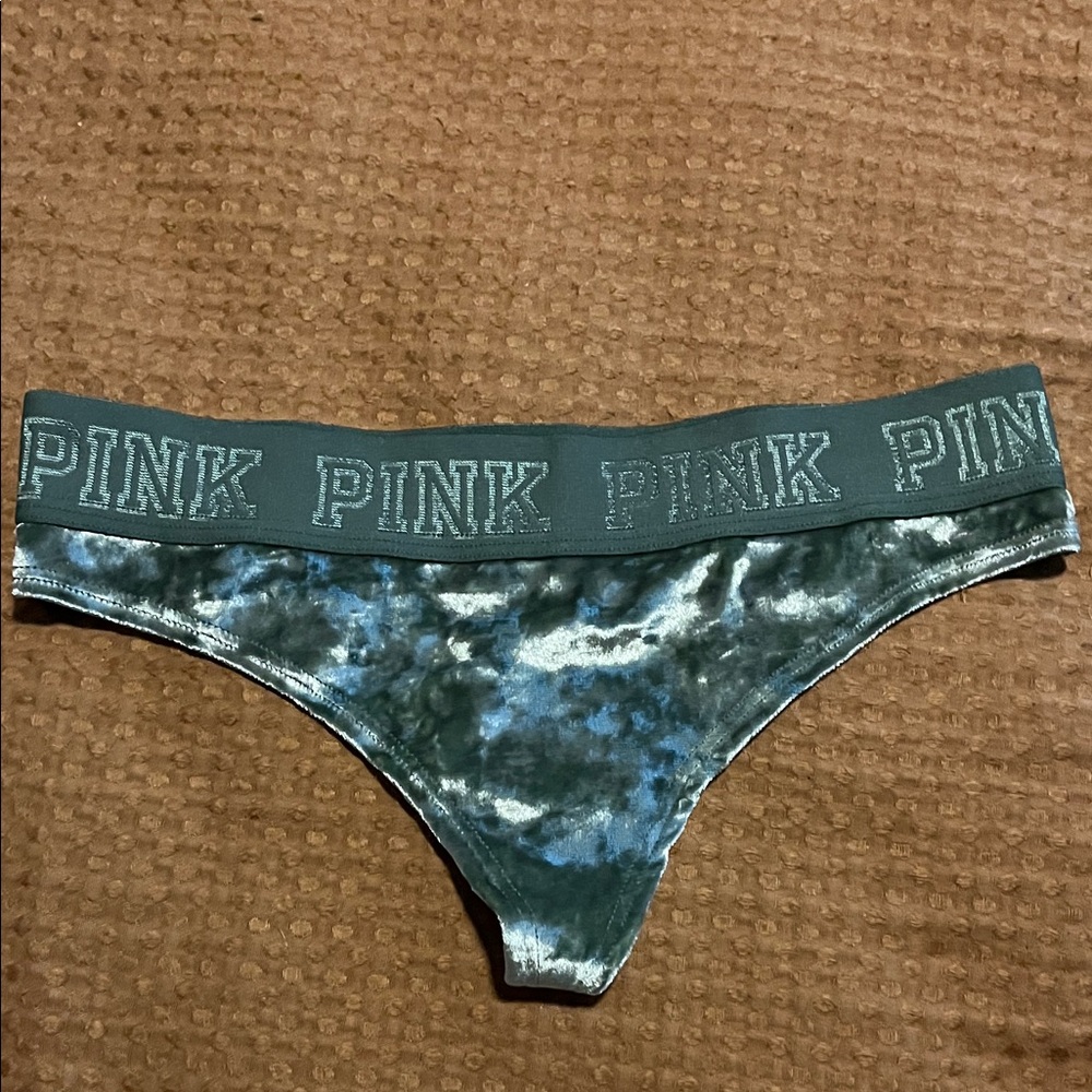 Victoria's Secret PINK Velvet Panties - Green and Blue
